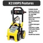 Karcher 2,100 PSI 1.2 GPM Electric Cold Water K2100PS Pressure Washer with Turbo, 15 Degree, 40 Degree and Soap Nozzles - Image 4