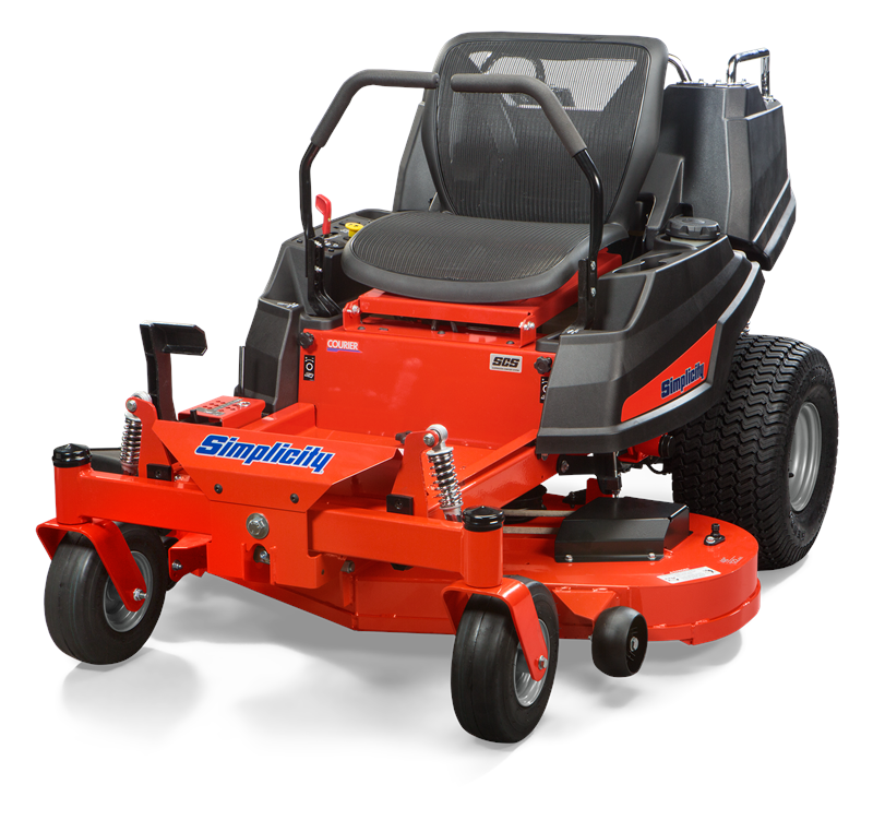 2691321_SMI_Courier_2348_LF_2048px_6aff355e-ee7c-481e-87ec-16627268cc3d.png Simplicity Courier 23HP 724cc Briggs 48″ FAB Z-Turn Suspension Mower w/ CARGO BED #2691659 - Image 1
