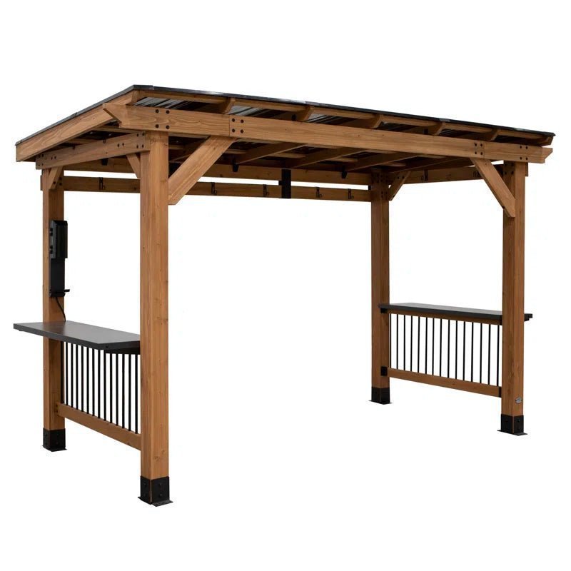 28c179d7a6fa313e11a7df55fc21d82f-1.jpg Saxony Xl 13 Ft. W X 6.5 Ft. D Solid Wood Grill Gazebo - Image 1