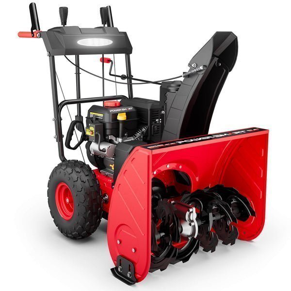 DB7109A.2.jpg Powersmart Brand New Self-Propelled Gas Snow Blower, 212cc 24 in. Two-Stage with 120v Electric Start and LED Headlight - Image 1